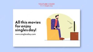 Singles day 11.11 sales youtube cover template