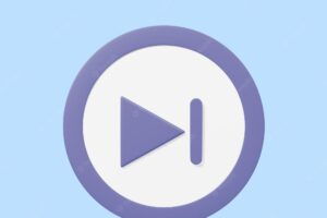Skip to the end, next, music player button. 3d rendering icon.