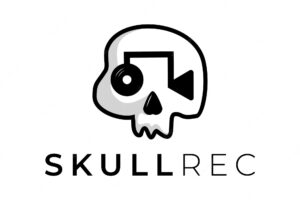 Skull icon and recording logo design