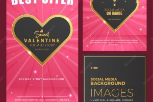 Social media background vertical and horizontal format pink color