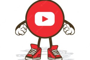 Social media icon, cute character cartoon logo, youtube vector illustration.