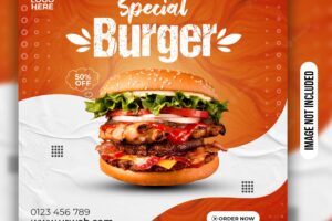 Special burger social media post design premium psd premium psd