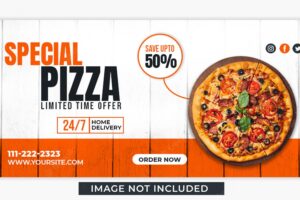 Special pizza offer facebook cover banner post design