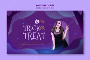 Spooky halloween celebration youtube cover template