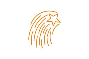 Star rising vector hand drawn line icon template