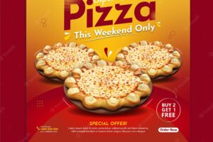Super delicious pizza social media cover template