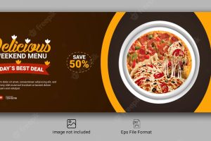 Super delicious web banner or facebook cover post design template