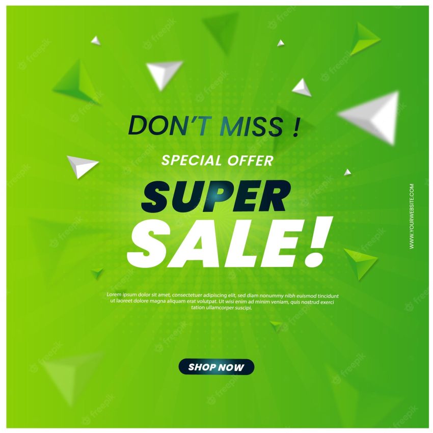 Super sale green background banner template