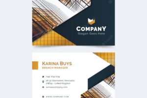 Template abstract business card with image