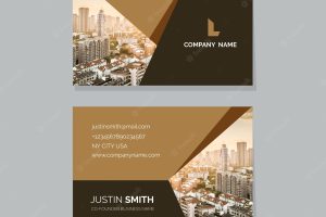 Template abstract business card with photo