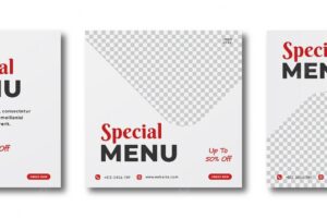 Template design of food, good for social media post, banner food, burger template