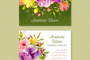Template elegant floral business card