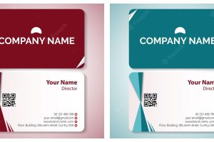 Vc design, business card design template, creative business card, red colour or magenta colour