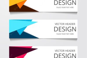 Vector abstract web banner design template collection of web banner template abstract geometric web design banner template header landing page web design elements