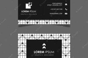 Vector black and white geometric pattern business card