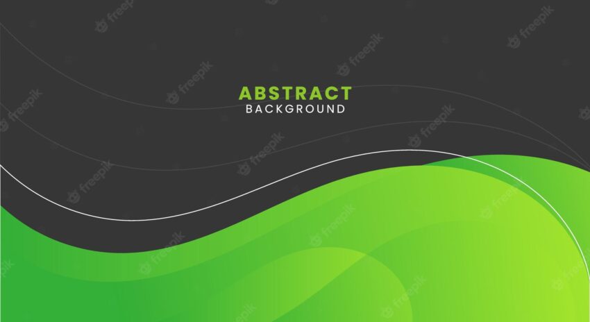 Vector green abstract wave background