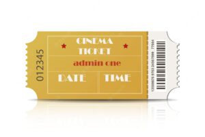 Vector icon. cinema ticket, movie night concept. isolated on background.