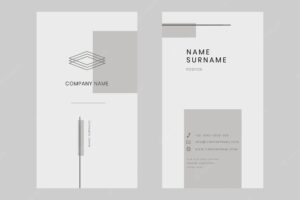 Vertical business card template, minimal style