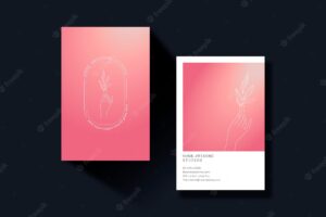 Vertical pastel gradient business cards