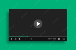 Video media player in flat black style