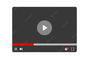 Video player interface isolated on white background. multimedia frame template. mockup live stream