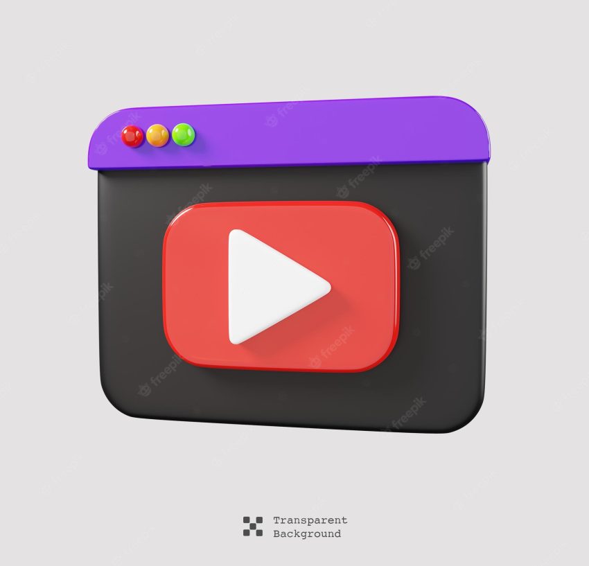 Video player, web page and play button isolated. video, streaming and multimedia icon. 3d render