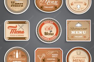 Vintage menu labels