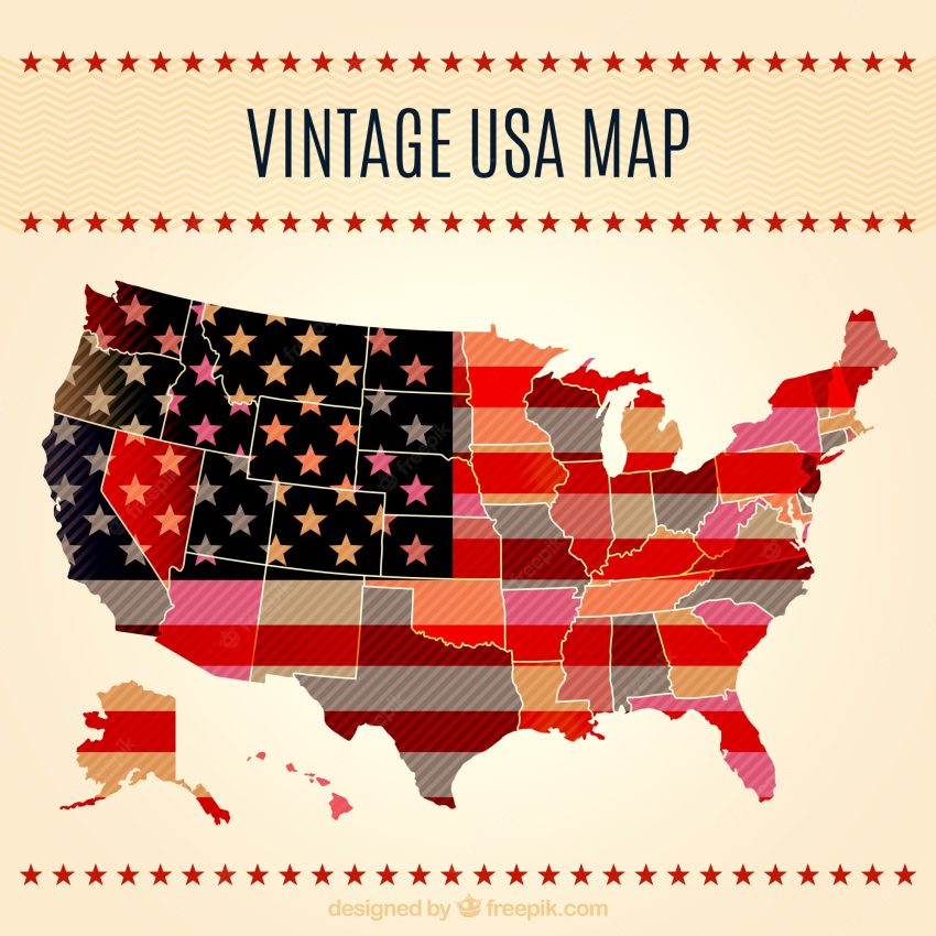 Vintage usa map