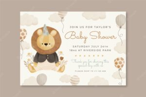 Watercolor  baby shower design template