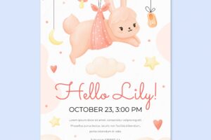 Watercolor baby shower invitation