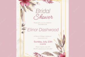 Watercolor  bridal shower invitation