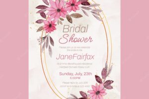 Watercolor  bridal shower invitation