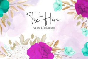 Watercolor floral background with beautiful flower