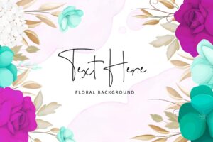 Watercolor floral background with beautiful flower
