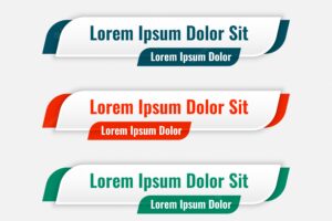 Web lower third banners template  set
