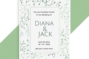 Wedding card design with stylish leaves