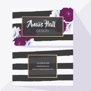 Wedding card with black lines