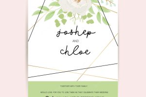 Wedding invitation, floral invite card design