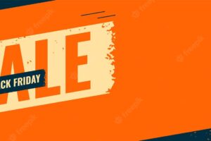 Wide orange banner for black friday holiday sale