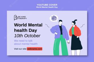 World mental health day youtube cover template