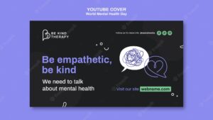 World mental health day youtube cover template