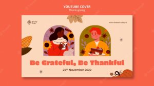 Youtube cover template for thanksgiving celebration