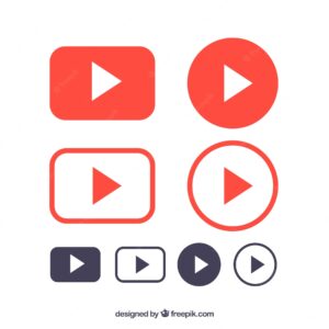 Youtube logo collection with flat design
