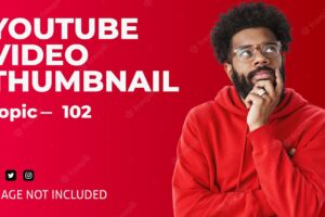 Youtube thumbnail design with text full editable template