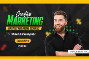 Youtube video thumbnail or web banner template for business video