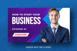 Youtube video thumbnail or web banner template for business