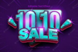 10.10 sale promotion text effect