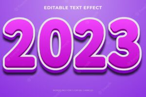2023 text effect, 3d style text effect