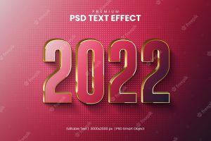 3d 2022 text effect template