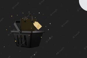 3d black friday super sale shopping cart